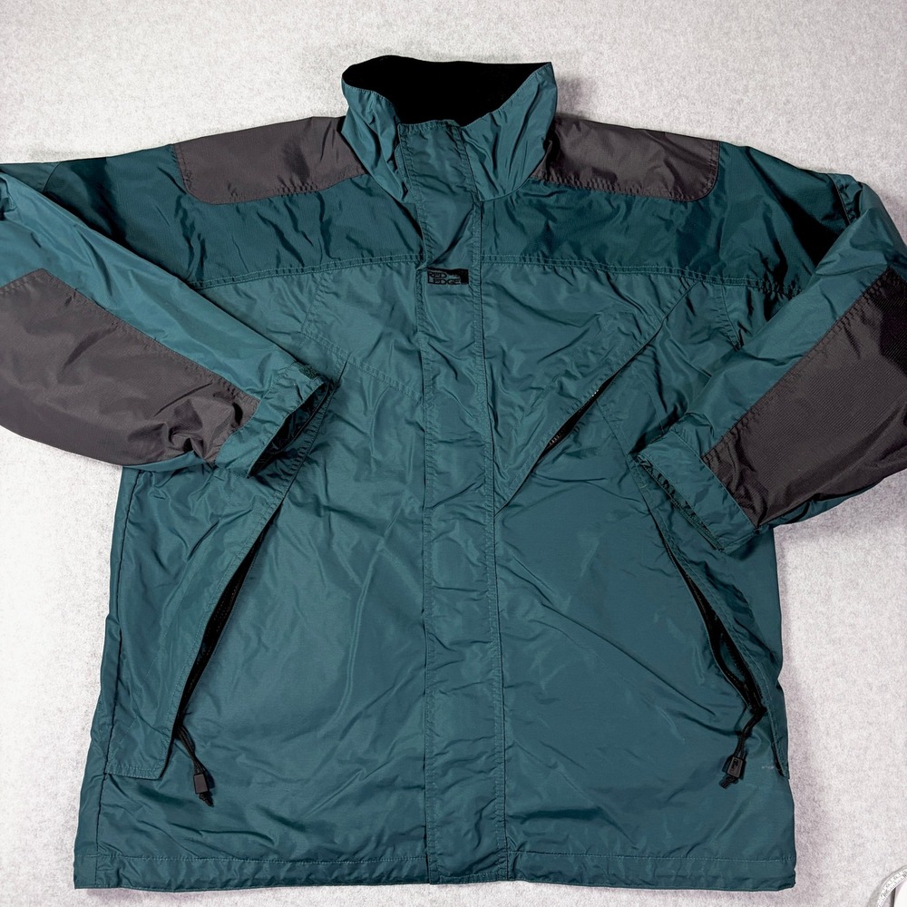 Red Ledge Teal Gray Nylon Taslan Windbreaker Jacket Mens Large PM200